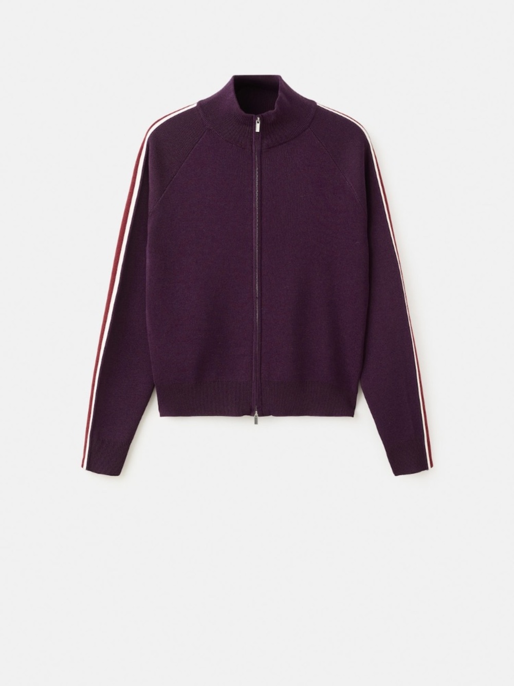 Contrast stripe zip cardigan